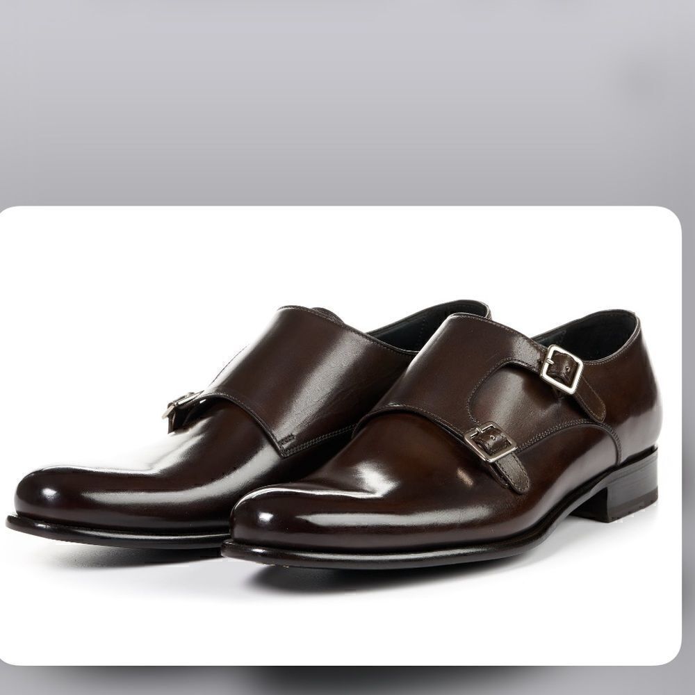 Paul Evans The Pointier Italian Leather Handcrafted Double Monk Strap Shoes